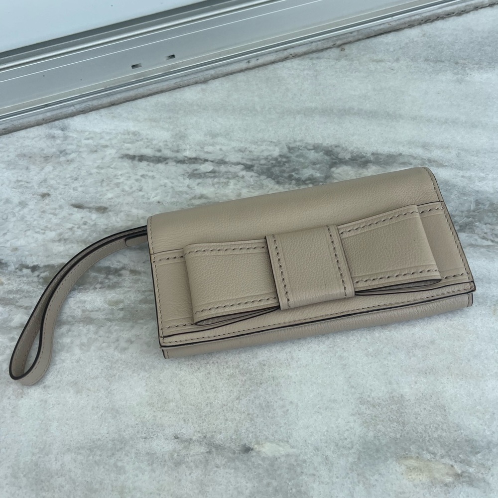 Kate Spade Leather Wallet, OS, Cream Color